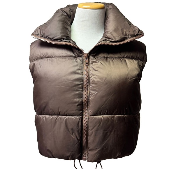 The Unbranded Brand Jackets & Blazers - Brown Quilted Puffer Vest M Cocoa Neutral Quiet Luxury Minimalist Capsule